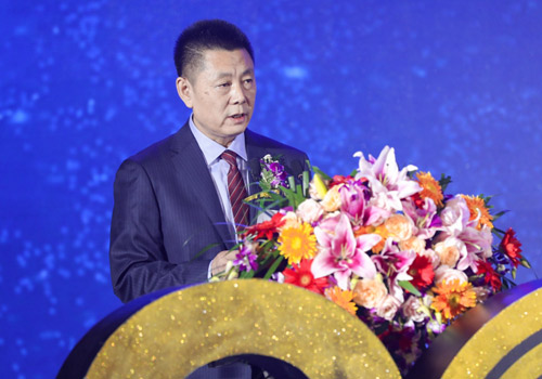 Zhang Jiaping, the Chairman of Pioneer, is Delivering a Speech.
